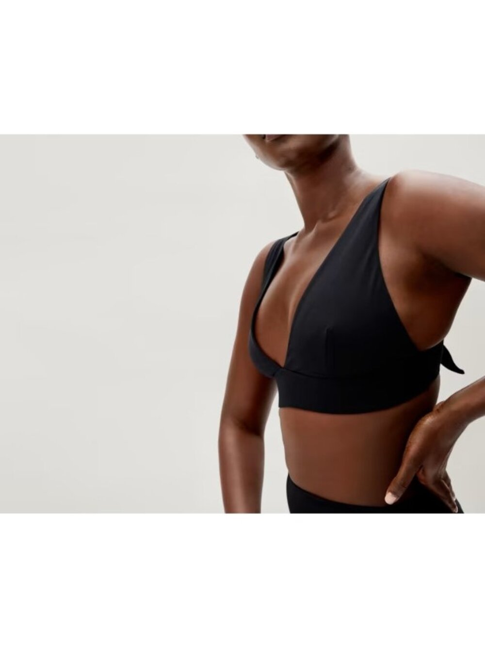 Everlane The Triangle Bikini Top Removable Pads Tie-Back Stretch Black XL